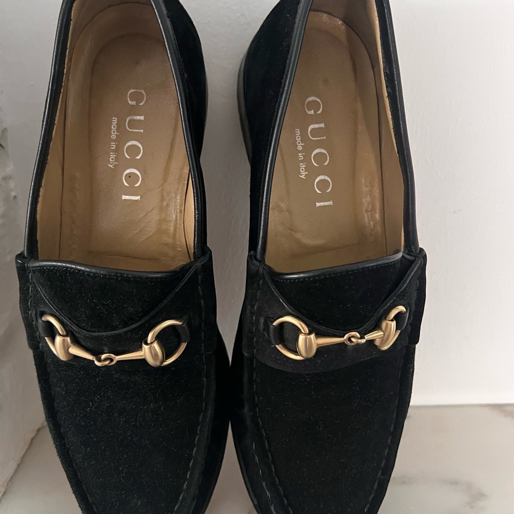 Gucci Authentic Horsebit Suede Loafer